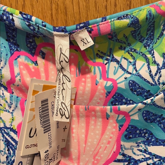 Lulu-B Vibrant Floral Mini Dress - Pink and Blue. - Picture 3 of 5